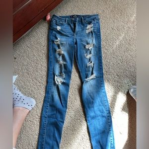 Medium Wash Ripped Hollister Jeans